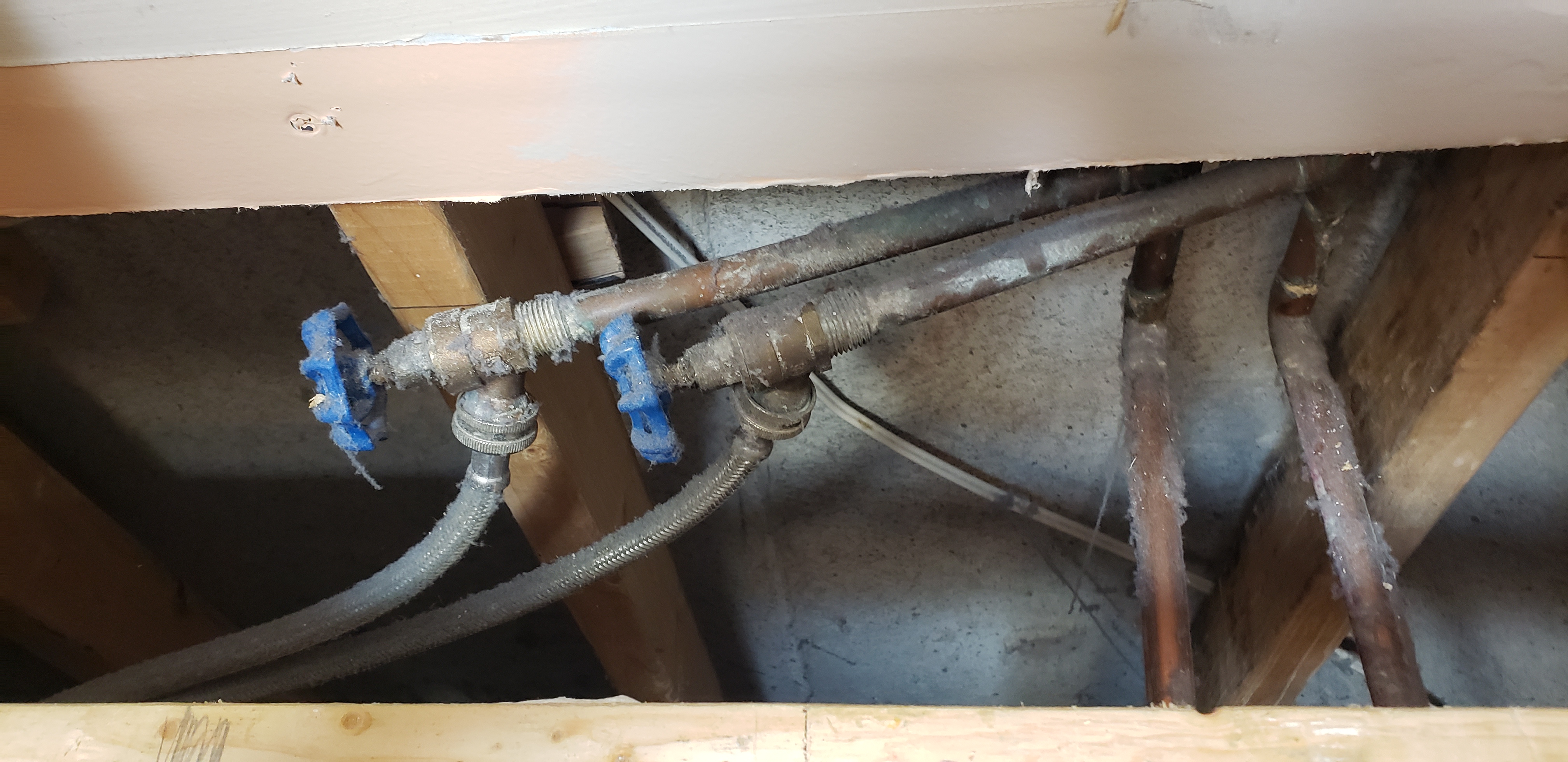 Laundry plumbing repair: completed connection
